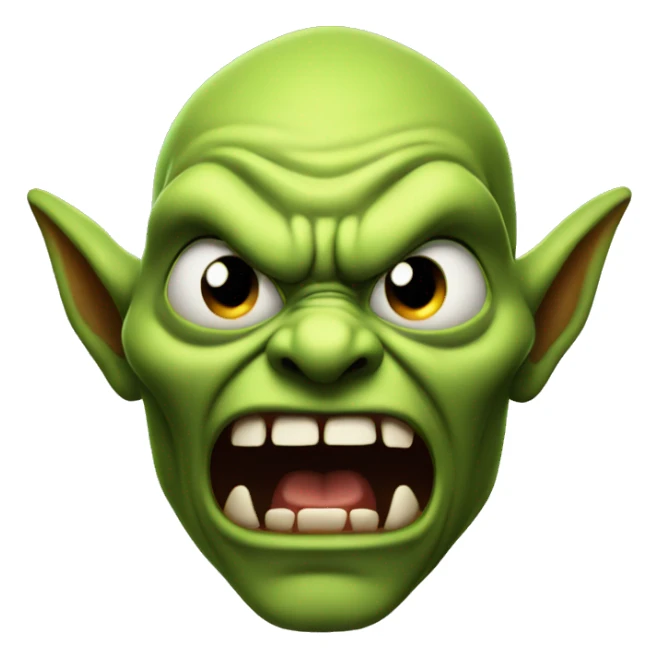 angry goblin screaming sticker