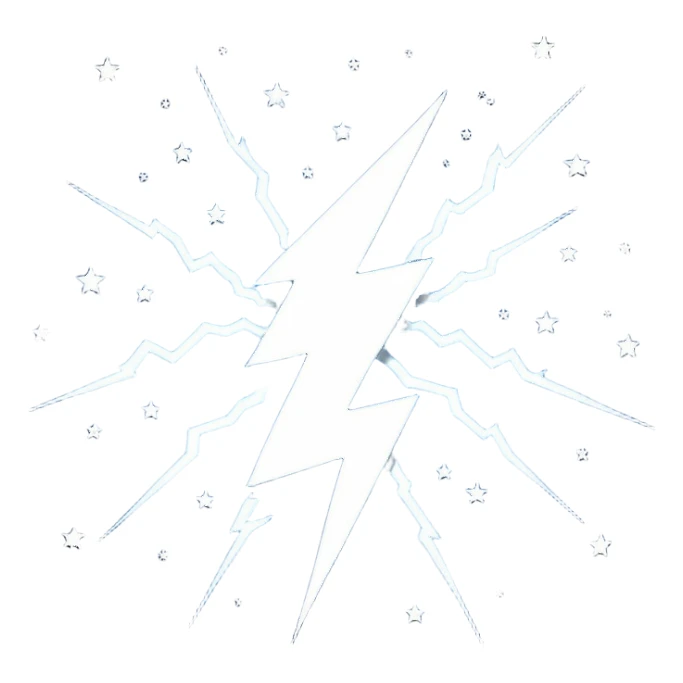 lightning bolt in the nights sky  sticker