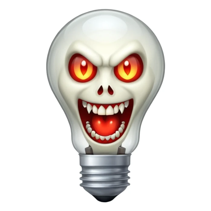 bulb with vampire fangs sticker