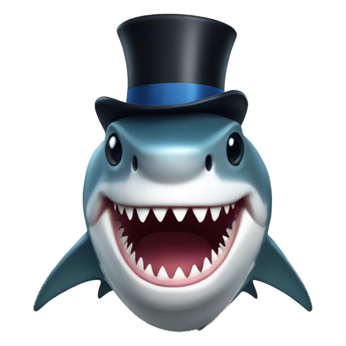 Shark with a top hat sticker