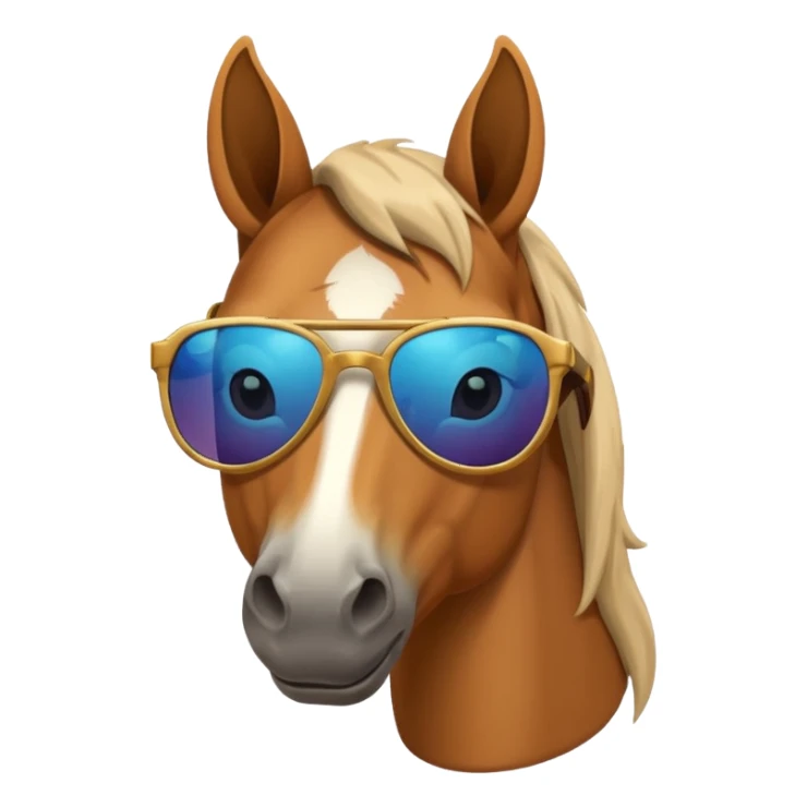 Horse face with sunglasses sticker