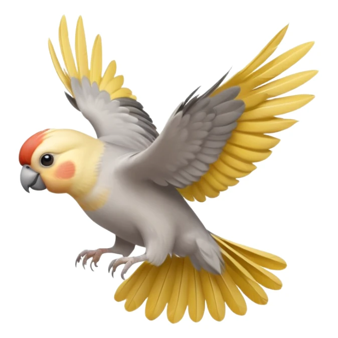 cockatiel flying happily sticker