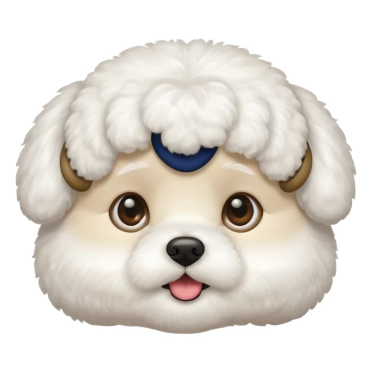 bichon frise face with round head sticker