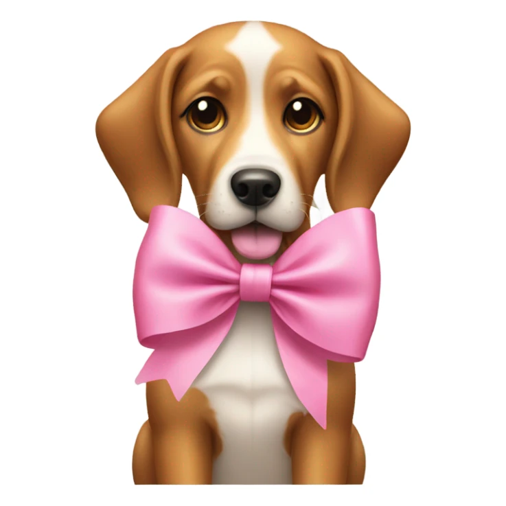 dog with a pink bow sticker
