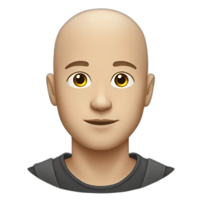 white young man bald sticker