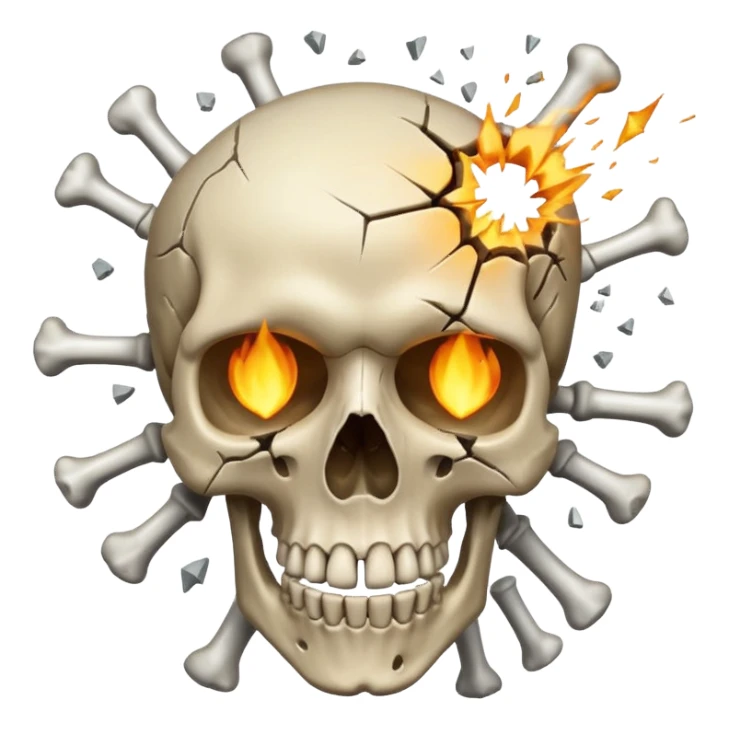 Exploding skull  sticker