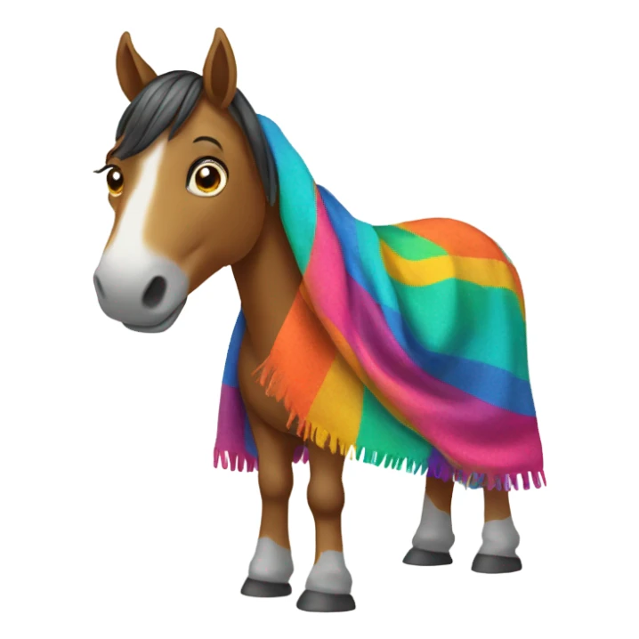 Horse wearing a  sticker