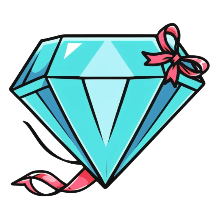 diamond with ribbon sticker