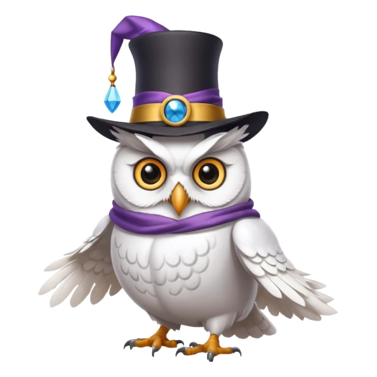 white owl with magician hat sticker
