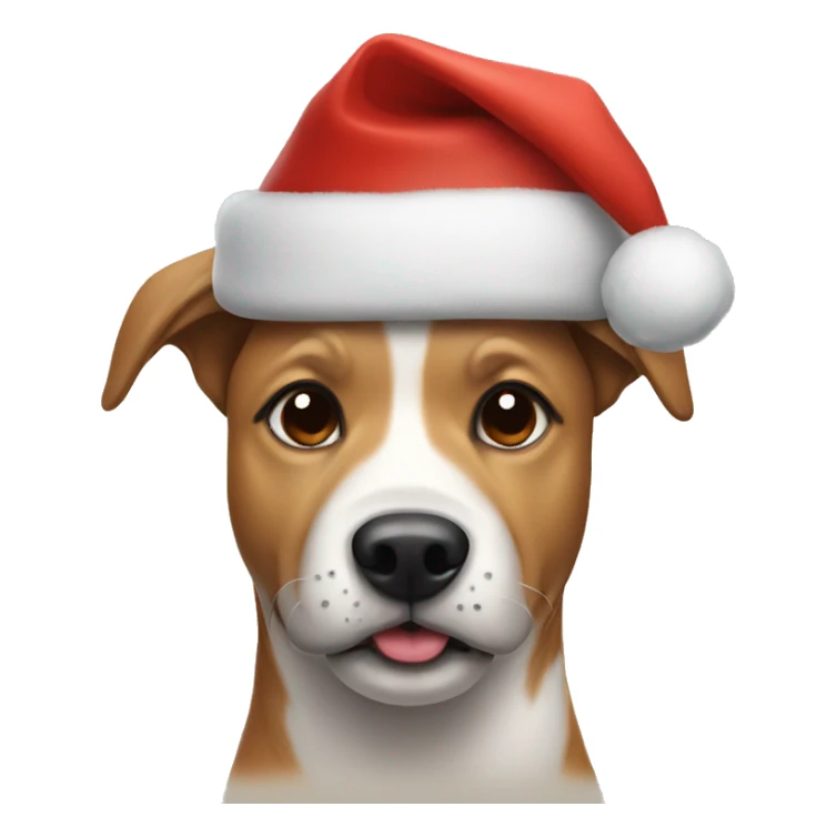 Dog with Christmas hat sticker