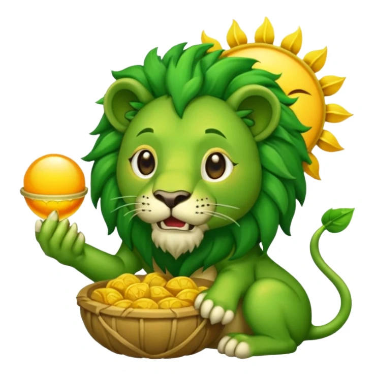 Alchemist style green lion eating sun sticker