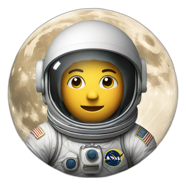 astronaut in the moon sticker