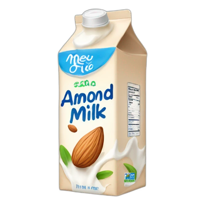 almond milk in a tetrapack sticker