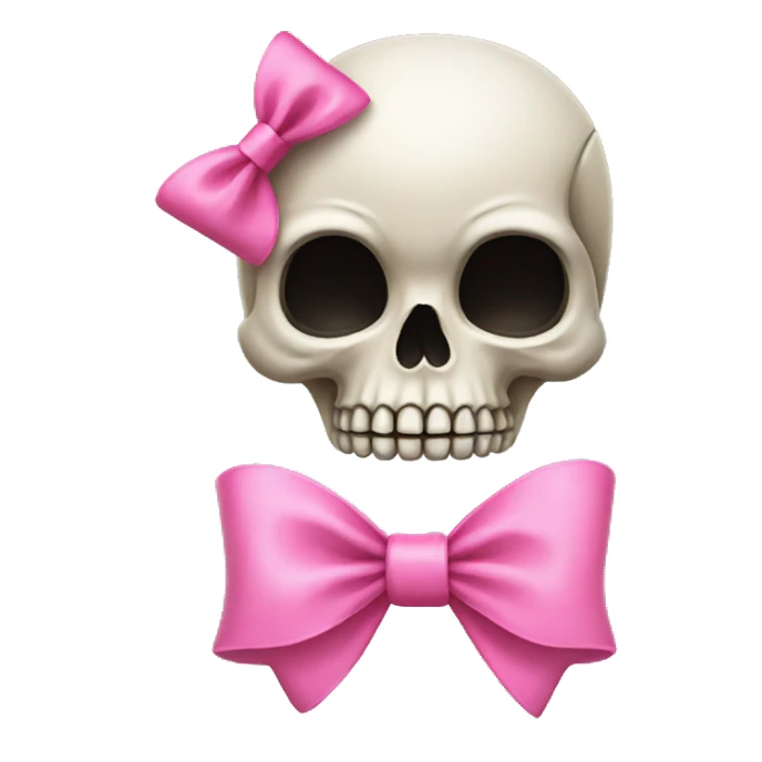 Skull with a pink bow sticker