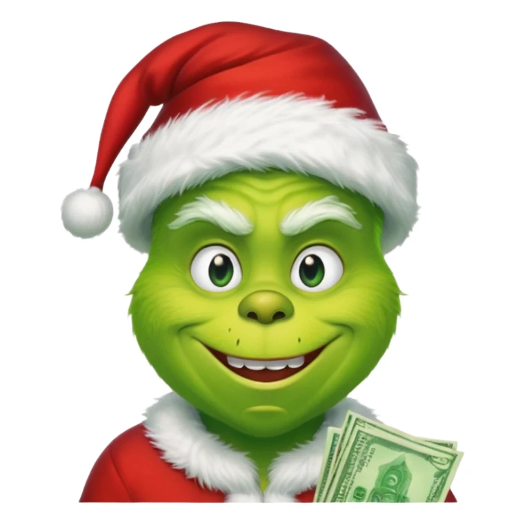 Grinch with money sticker