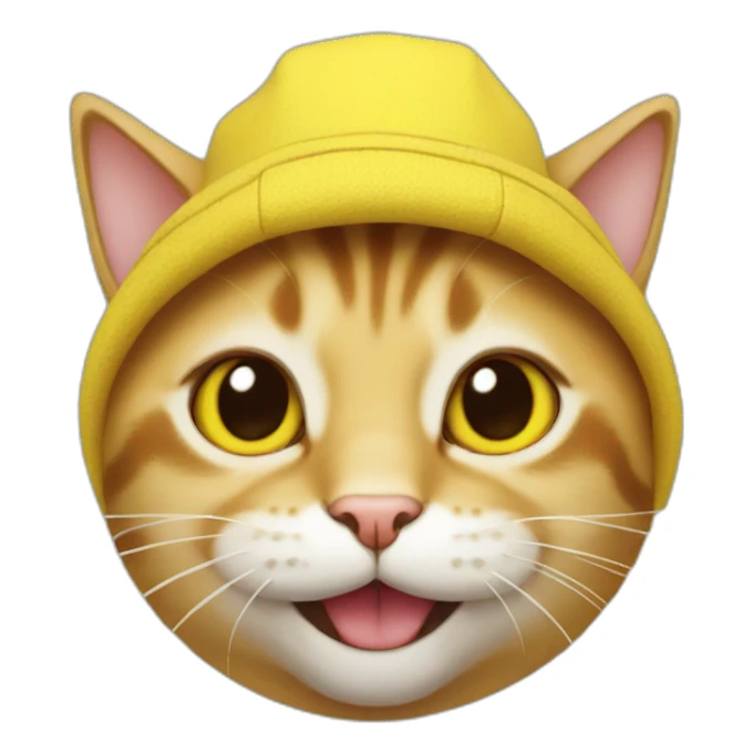 cat in a yellow cap laughs merrily sticker