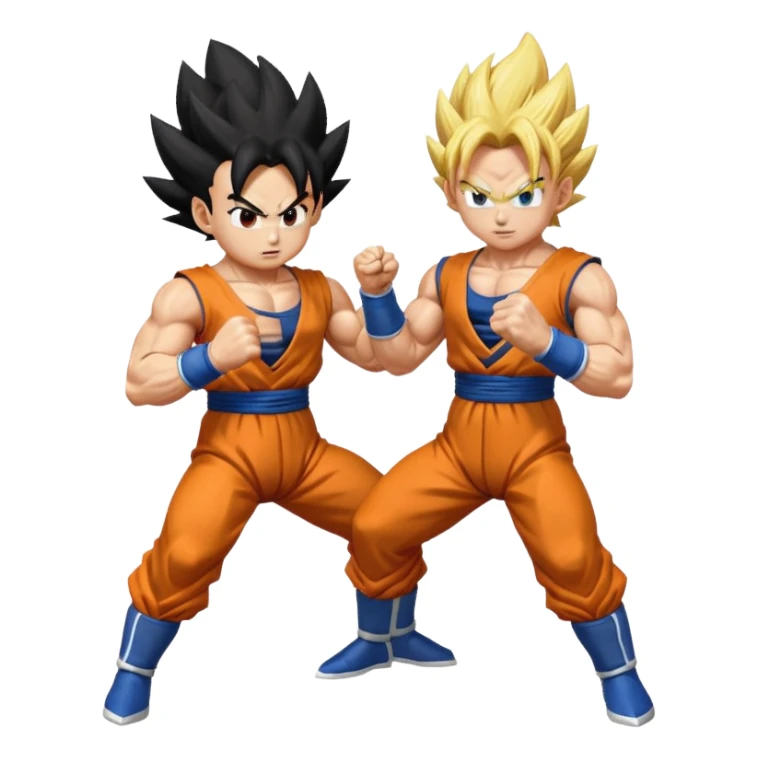 Goku and Vegeta in white backround sticker