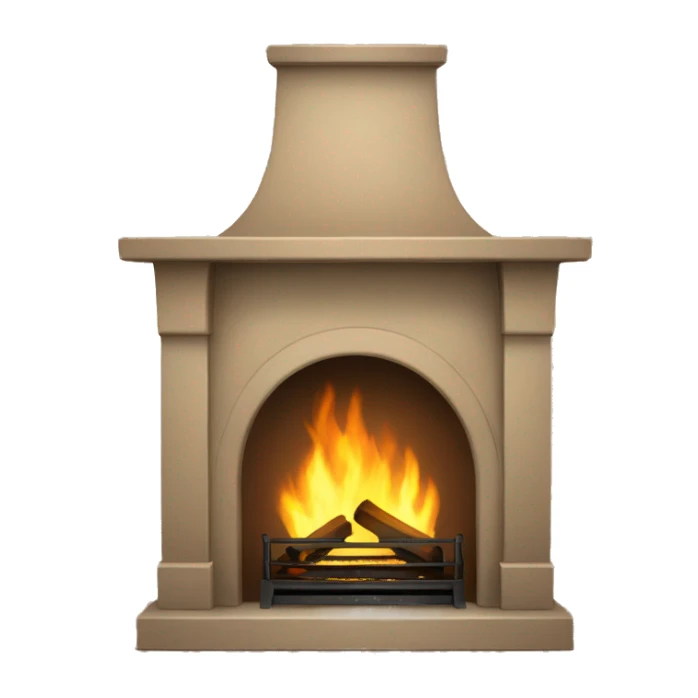 Light brown fireplace sticker