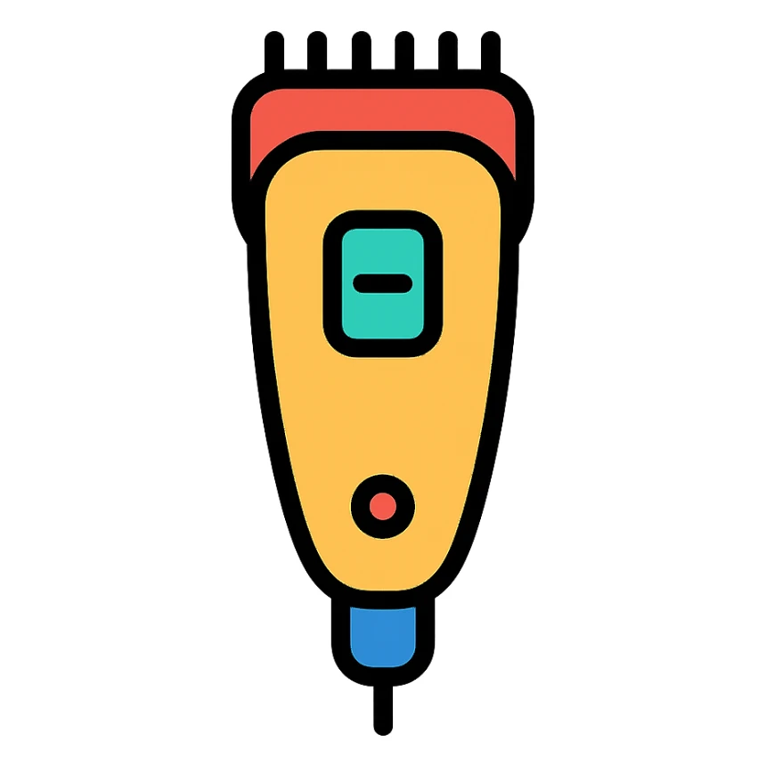 colored barber trimmer icon sticker