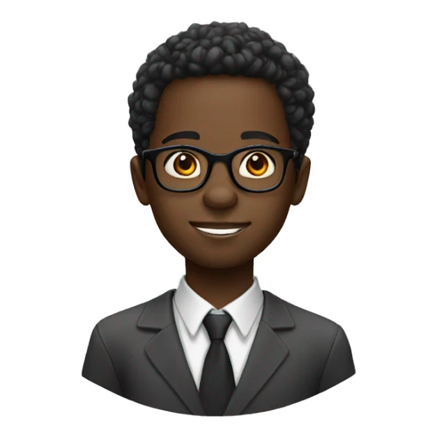 Geek african boy with glasses  sticker