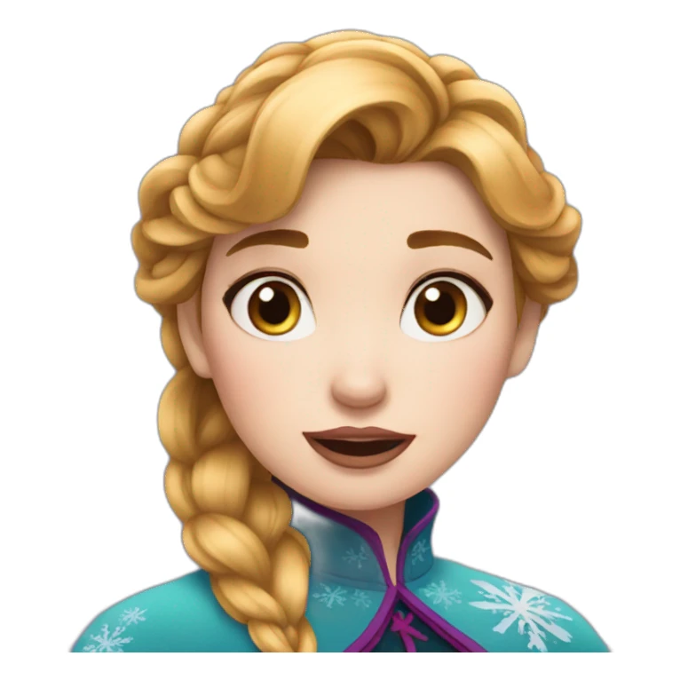 anna from frozen with big lips sticker