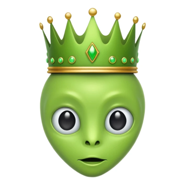 green alien with crown sticker