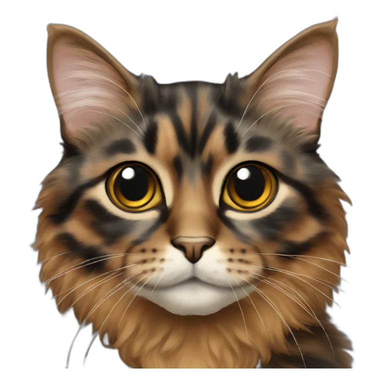 long hair tortoiseshell cat sticker