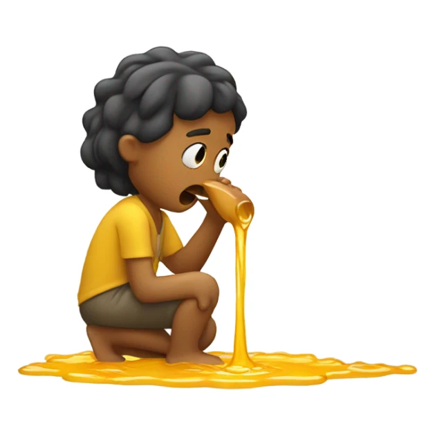 Person puking honey  sticker