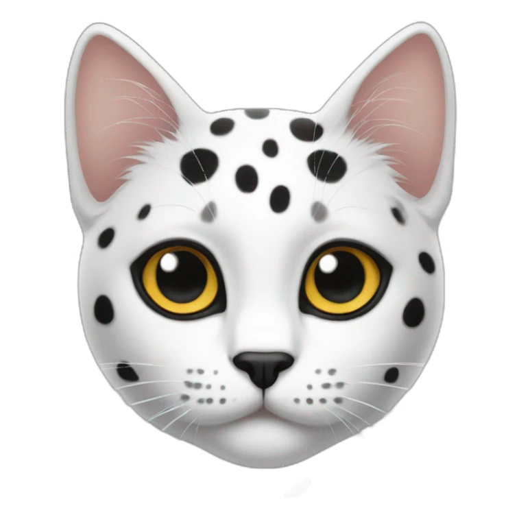 white black spotted cat sticker