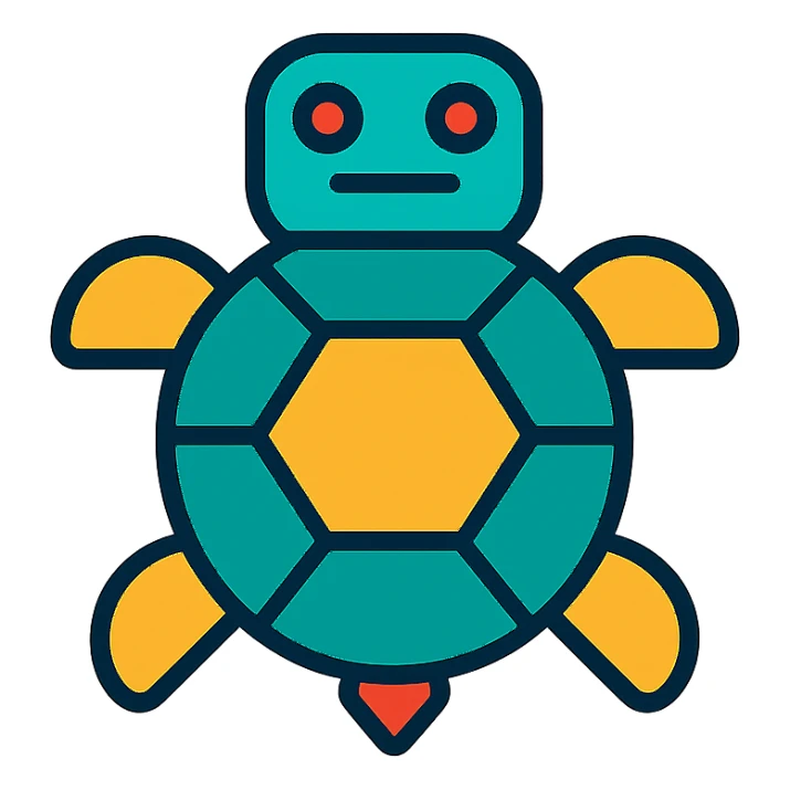 A robot turtle sticker
