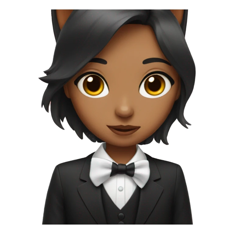 girl with a tuxedo cat sticker