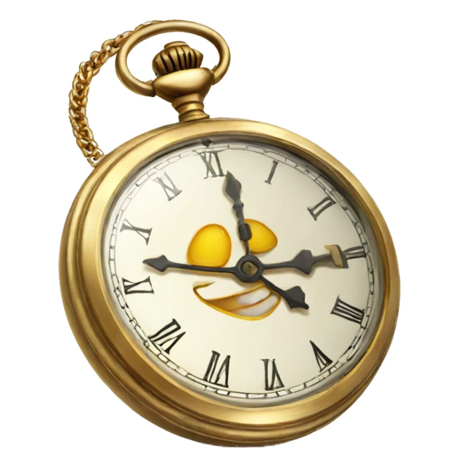pocket watch with gold chain sticker