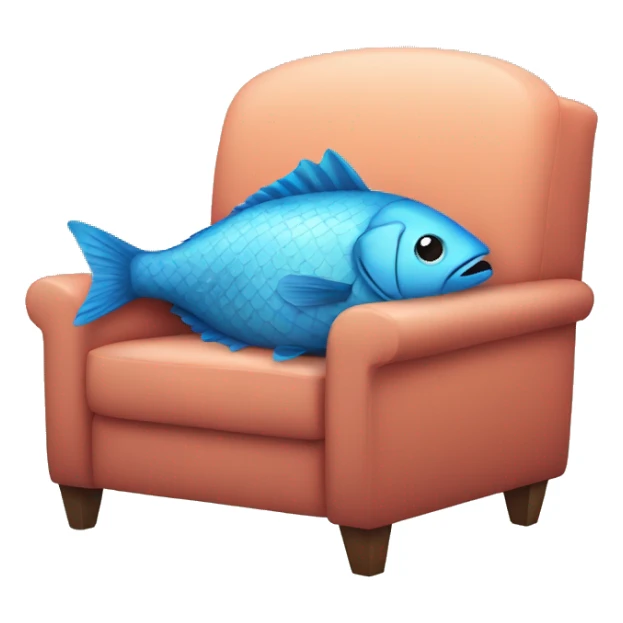 A fish in a armchair sleeping sticker