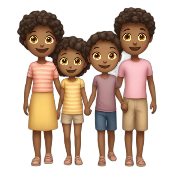 five children holding hands sticker