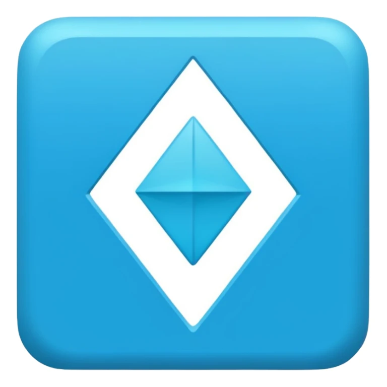 in blue square shape, up arrow in the middle sticker