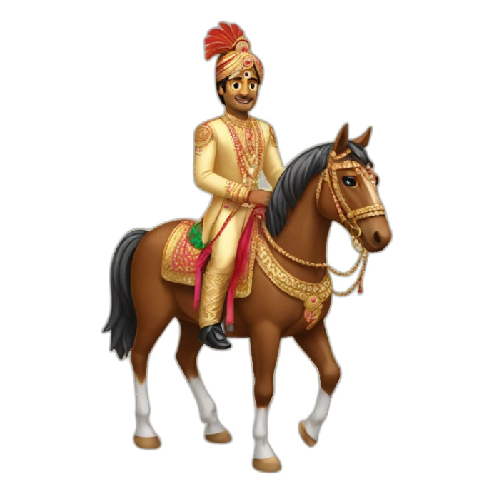 Indian groom on horse sticker