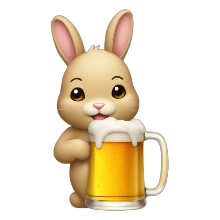 Beer with rabbit sticker
