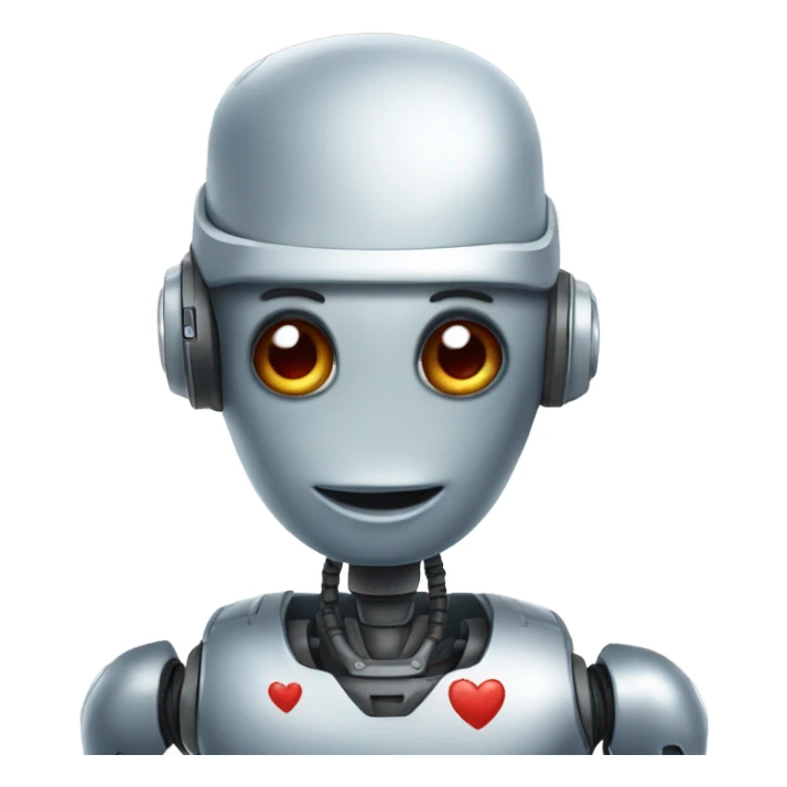 Un robot con ojos de corazón sticker