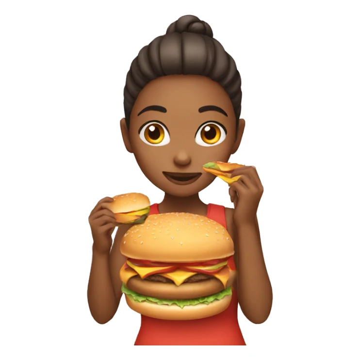 Girl eating burger sticker