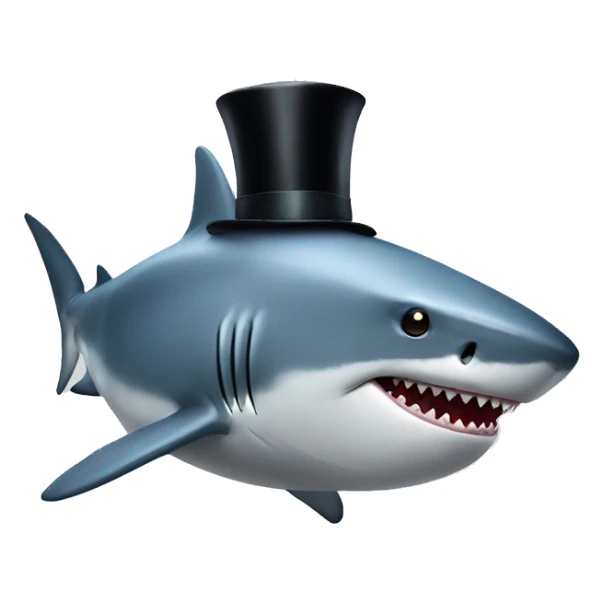 Shark with a top hat sticker