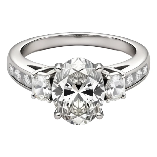 Large Oval Engagement ring diamond channel set band  sticker