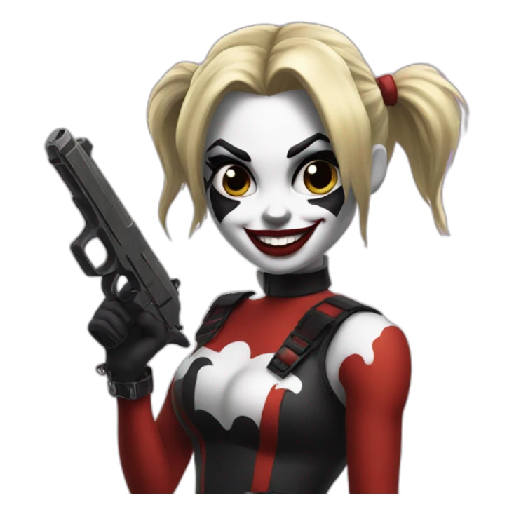 Harley Quinn with gun sticker