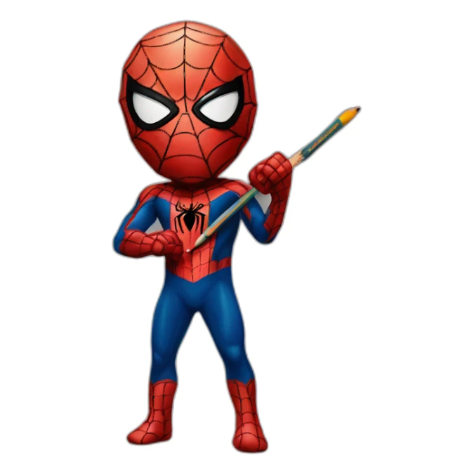 spiderman with a pencil sticker