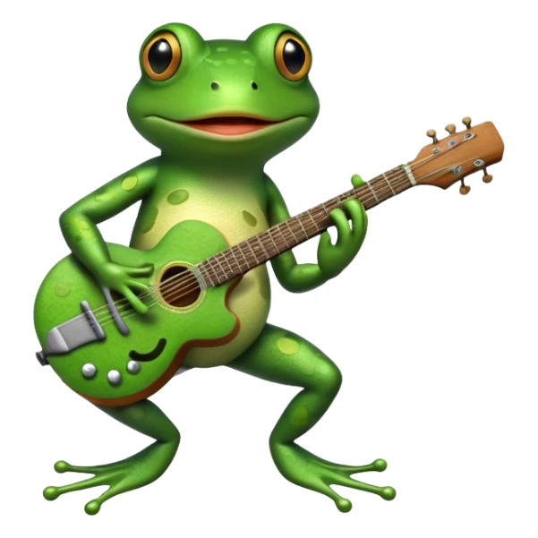 Frog playing on guitar  sticker