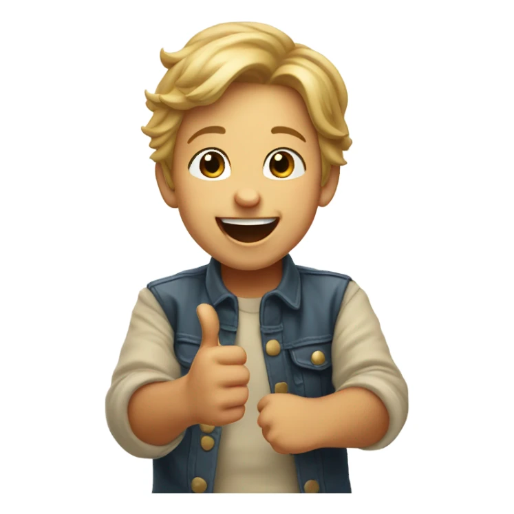 laughing and pointing child sticker