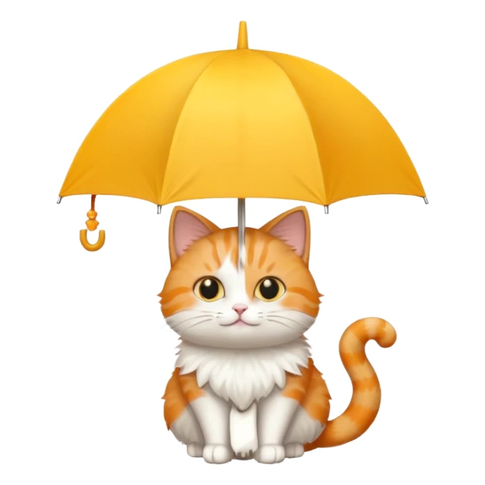 Cat with yellow umbrella sticker