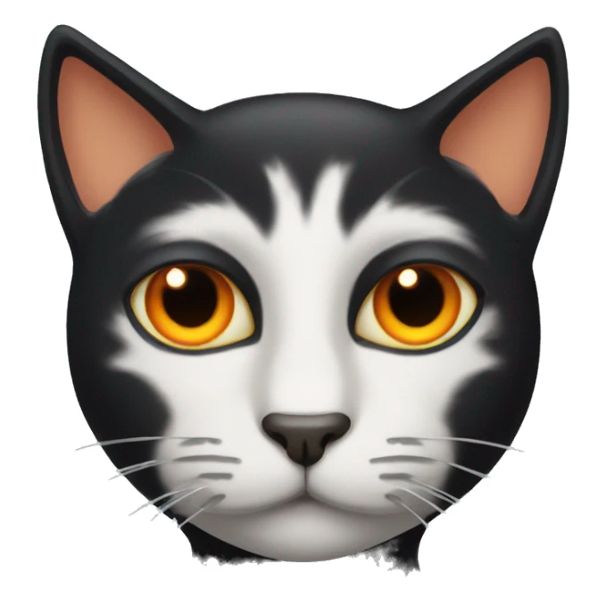 Black cat with orange eyes sticker