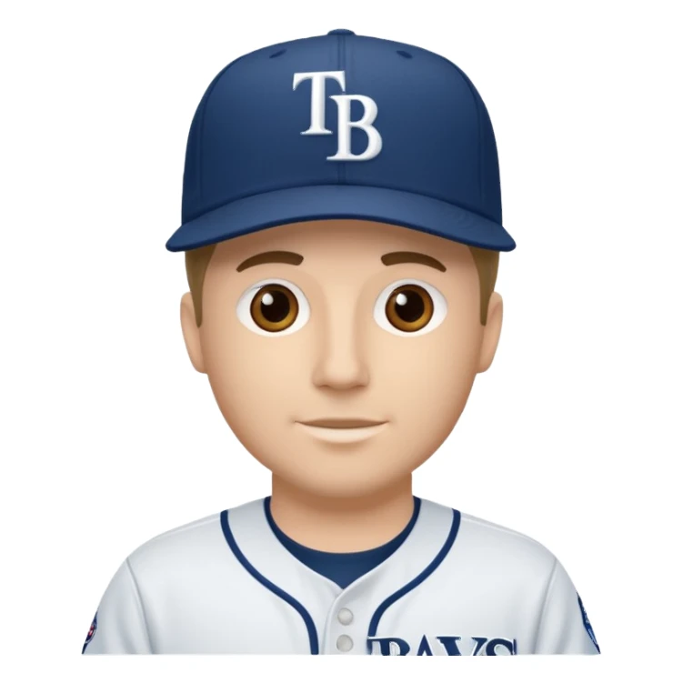 White guy wearing a tampa bay rays hat sticker