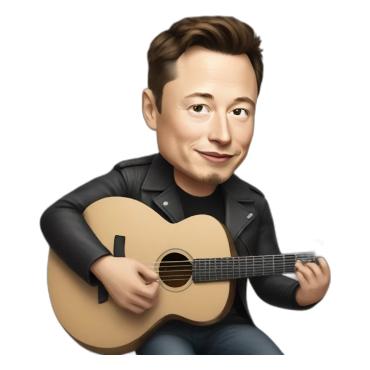 Elon musk playing guitar sticker