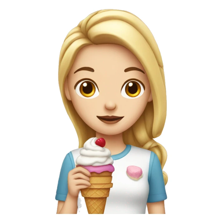 white girl with ice cream sticker